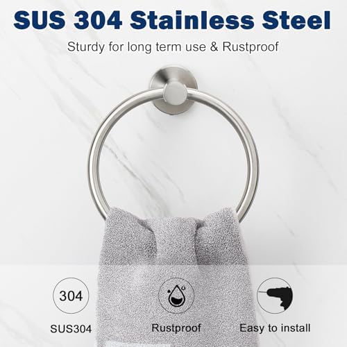 NearMoon Bath Towel Ring Rust-Resistant Premium Stainless Steel Bathroom Towel Holder