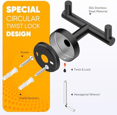 Secure Durable Towel Hook Set