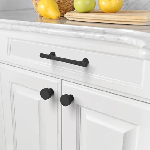 10-Piece Matte Black Kitchen Drawer Knobs