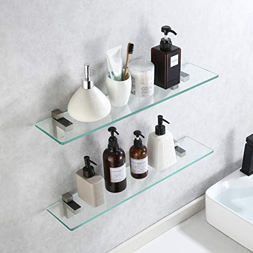 KES Space-Saving Tempered Glass Shelves for Bathroom