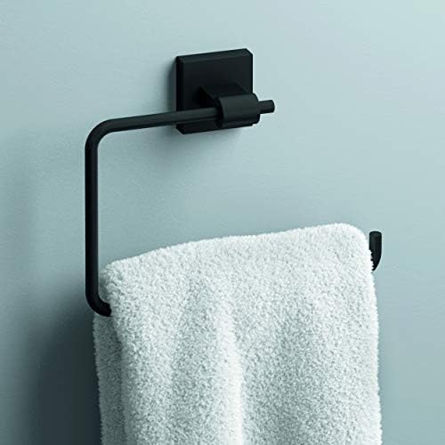 Sturdy Matte Black Towel Holder Bathroom Organizing Essential