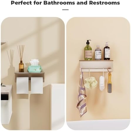 Double Toilet Paper Holder with Shelf FreshGlow Large Tissue Holder