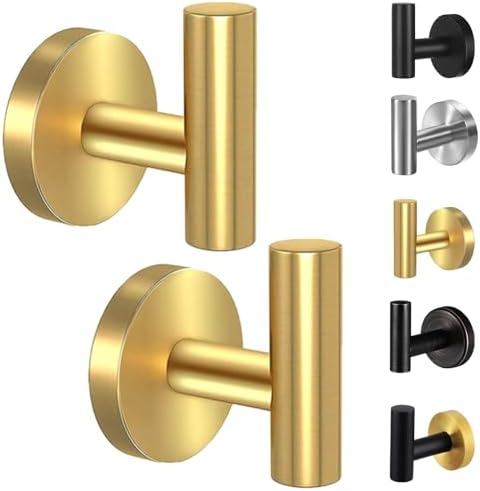 Kruodop 2-Pack Gold Matte Wall Towel Holder Rust-Resistant