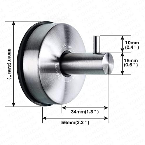 YOHOM Stainless Steel Vacuum Suction Cup Plate Holder Removable Towel Rack - Modern Bathroom and Kitchen Organizing Tool