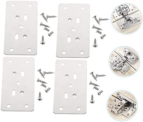 IWOWHERO Stainless Steel Hinge Cover Plate Kit for Doors Drawers and Furniture