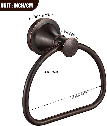 Half-Round Bronze Towel Ring Rustic Ergonomic Bathroom Organizer