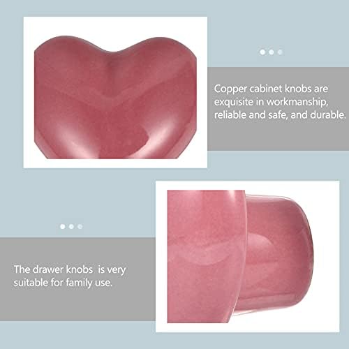 Kisangel 10PCS Pink Heart-Shaped Crystal Cabinet Drawer Pulls