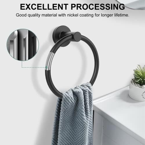 SetSail 304 Stainless Steel Towel Holder - Matte Black 2-Pack