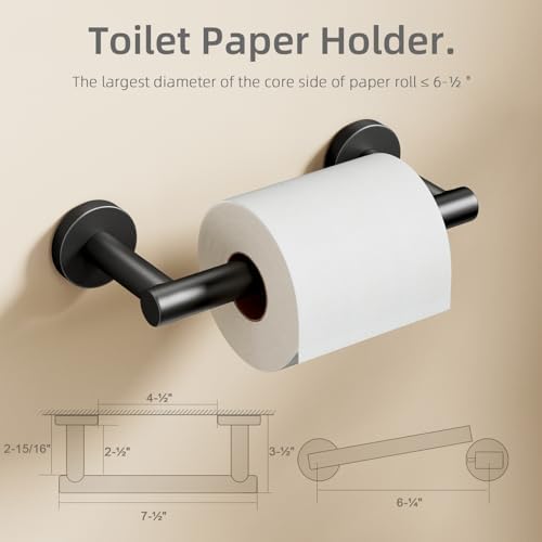 POKIM Black Toilet Paper Holder