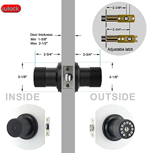 50-Code Keypad Door Lock Waterproof Matte Black