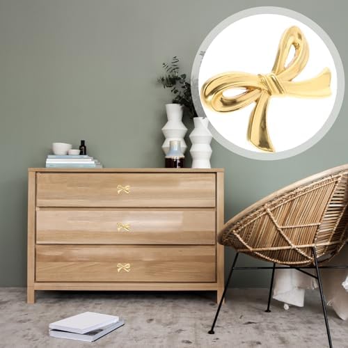 Housotel Brass Drawer Knobs - Gold Bow Design