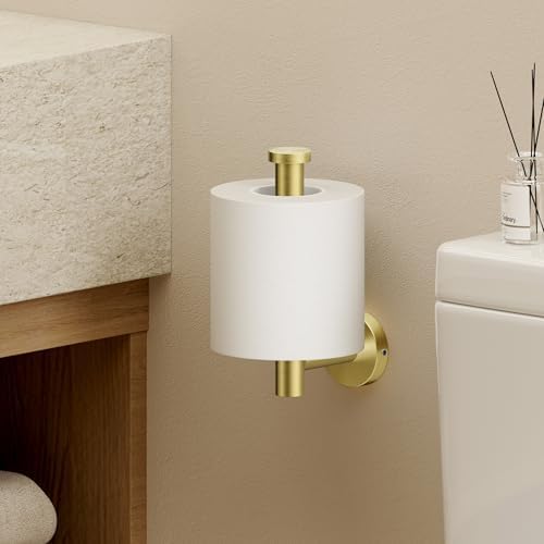 Sturdy Stainless Steel Toilet Paper Holder with Brushed Gold Finish