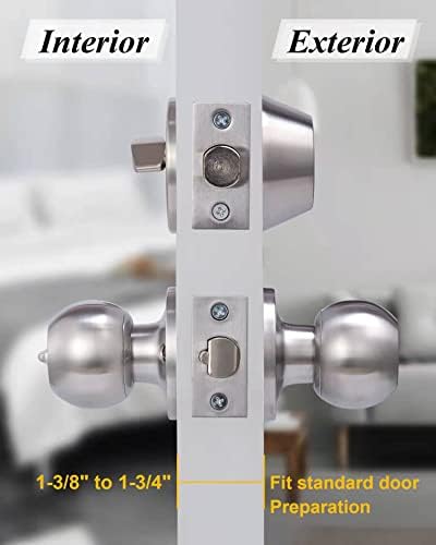 2 Sets All Keyed Same Entry Door Knob and Single Cylinder Deadbolt Combo Set