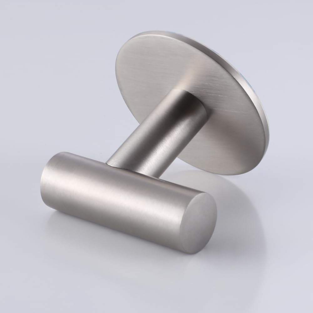 ZuvkySelf-Adhesive Stainless Steel Towel Hook Heavy Duty Bathroom Kitchen Storage Solution Silver