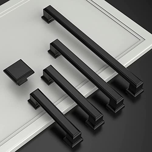 High-Quality Kitchen Cabinet Pulls 10-Piece Set with Matte Black 5 Hole Centers for kitchens and cabinets