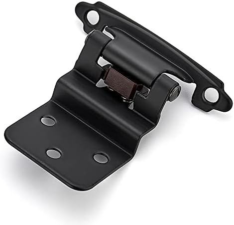 Ravinte 20-Packs 38 Inset Matte Black Cabinet Hinges Smooth Silent Close for Kitchen Bathroom Doors