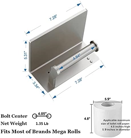 Homely Trove SmartHome Toilet Paper Holder With Shelf Aluminum Tissue Roll Organizer For Modern Bathroom