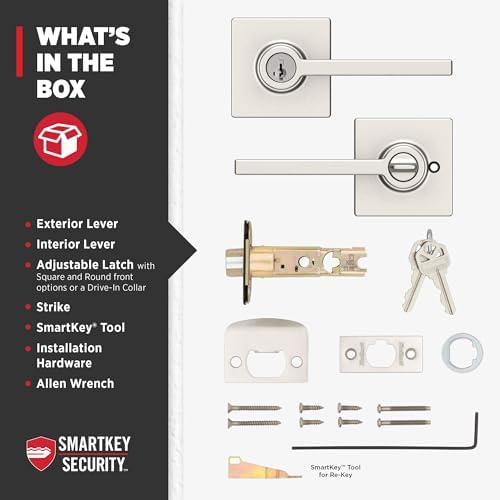 Kwikset Casey Entry Door Handle Smart Secure Easy to Install Perfect for Front Entrance Bedrooms