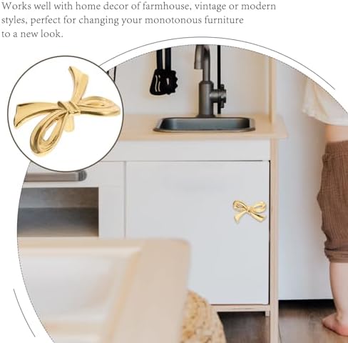 Housotel Brass Drawer Knobs - Gold Bow Design