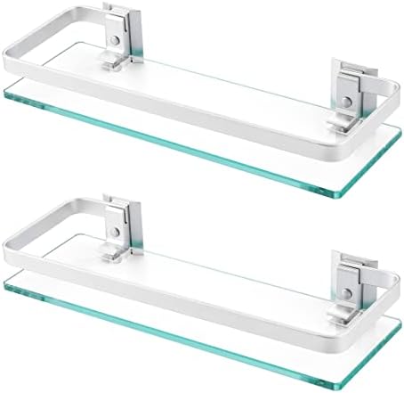 KES Tempered Glass Shelves - Space-Saving Sturdy for Bath Kitchen