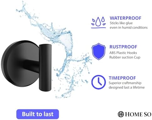 T-Shape Visible 15 lbs suction cup hooks for Bathroom Shower Mirror more by HOME SO 2-Pack