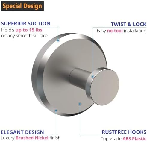 Premium Suction Cup Hooks for Bathroom Kitchen Rust-Resistant