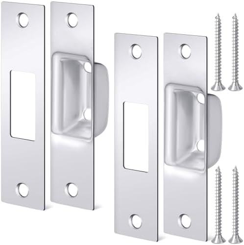 2-Piece Door Strike Plate Set for mortise Locks and Doors Chrome-plated Security