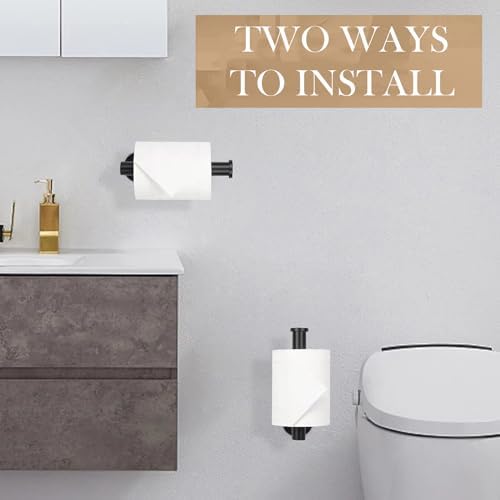 Stainless Steel Toilet Paper Holder Self-Adhesive Wall Mount Rustproof Multi-Use