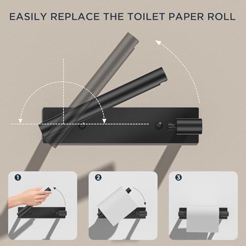 FORIOUS Black Toilet Paper Holder