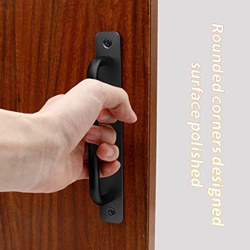 Perfect Quality 2 Pack Aluminum Alloy Barn Door Handle Black