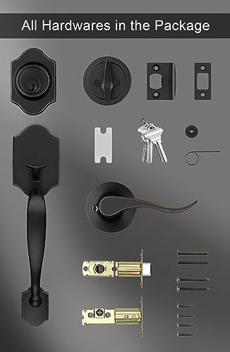 GoldenWarm Front Door Lock Set Oil-Rubbed Bronze