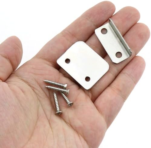 Sturdy Silver L-Shaped Drawer Lock Impact Plates 6PCS