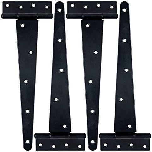 HOMOptimo Rust-Resistant Wrought Iron Hinges for Barns Fences and More