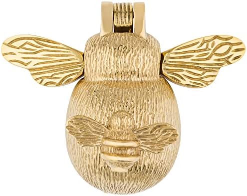 Unique Mini Bee Door Knocker for Front Door Gold Solid Brass Strike Plate
