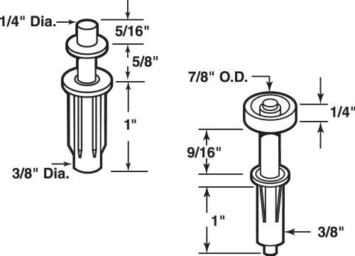 Prime-Line Bi-Fold Door Top Pivot Guide Wheel Set