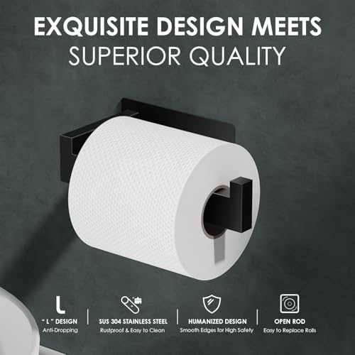 Premium SUS304 Toilet Holder Self-Adhesive Rustproof for Home RV