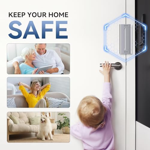 Eoleyiz2Pcs Door Reinforcement Locks 800lbs Childproof Aluminum Door Security Silver