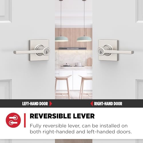 Kwikset Casey Entry Door Handle Smart Secure Easy to Install Perfect for Front Entrance Bedrooms