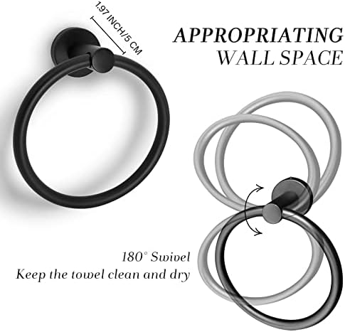 Towel Ring Wall-Mounted Stainless Steel Black