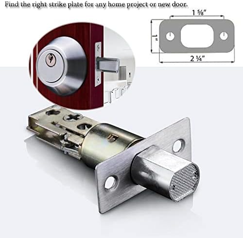 Velvet-Soft Durable Easy Install - 1 x 2 14 Satin Finish Deadbolt Strike Plate Pair