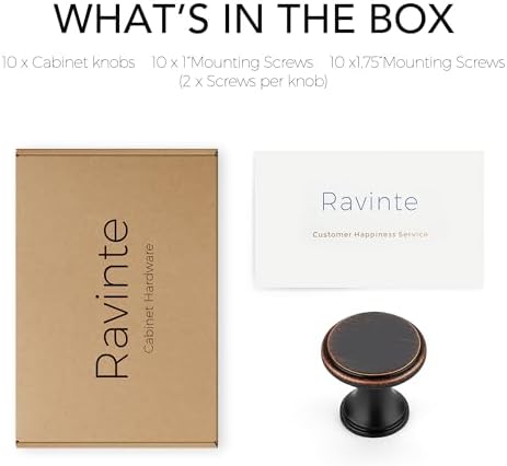 Ravinte Oil Rubbed Bronze Kitchen Cabinet Knobs Set of 10