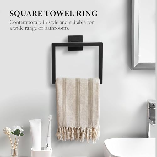 Matte Black Bath Towel Bar Set