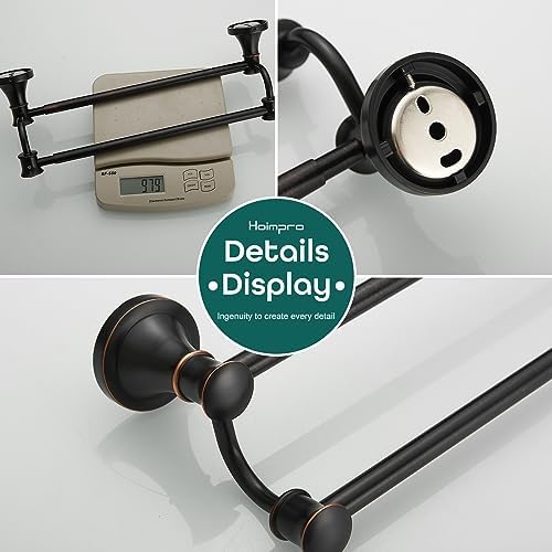 Hoimpro Adjustable Retractable Stainless Steel Towel Bar 15-27 Inches Oil Rubbed Bronze