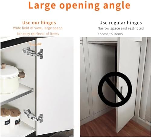 165-Degree 2-Piece Hinges for Cabinet Corners Kitchen Doors