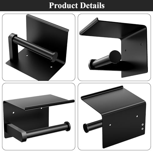 Stainless Steel Toilet Paper Holder with Phone Shelf Rustproof Modern Design