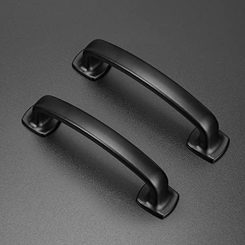 10-Piece 3 Matte Black Curved Cabinet Pulls