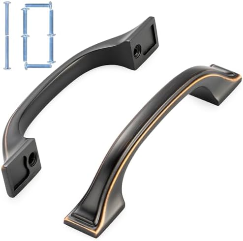 KOOFIZO Square Foot Craftsman Cabinet Bow Pull - Oil Rubbed Bronze 3 76mm x 10-Pack
