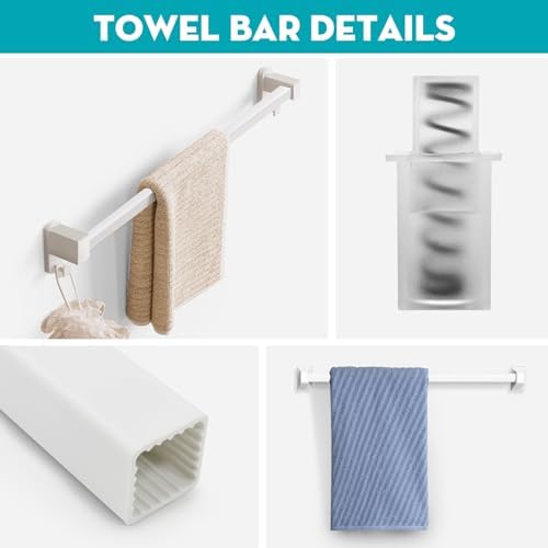Durable 24-inch spring towel bar for bathroom and kitchen