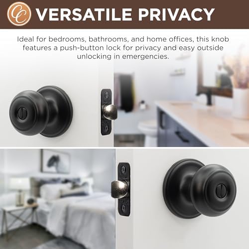 Sturdy Matte Black Door knobs for Home Bath
