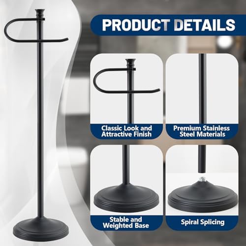 Sturdy Free Standing Toilet Paper Holder for Bathroom Storage